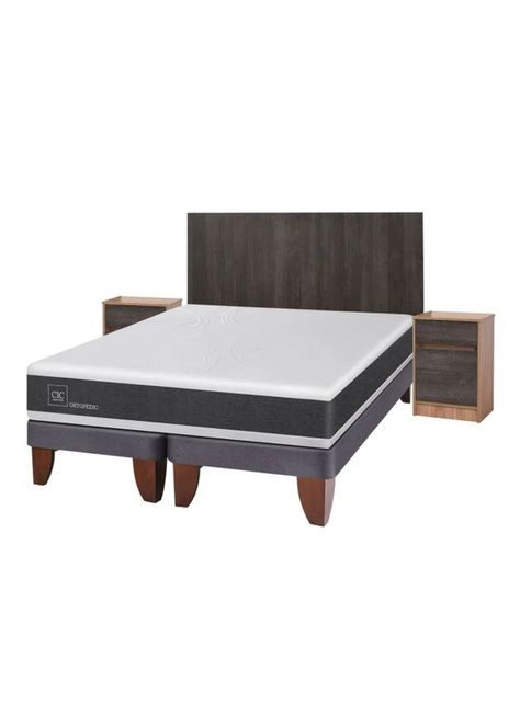 Cama Europea New Ortopedic King + Set Muebles Espresso-0
