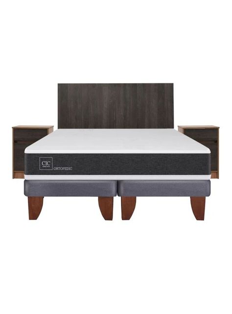 Cama Europea New Ortopedic King + Set Muebles Espresso-2