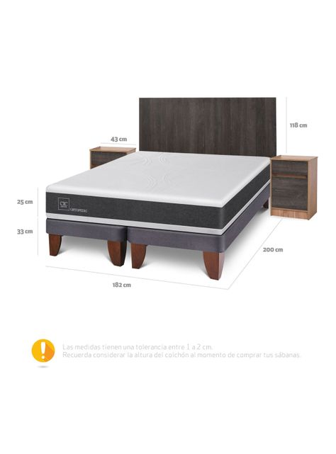 Cama Europea New Ortopedic King + Set Muebles Espresso-1