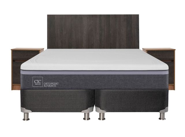 Box Spring Ortopedic Advance B5 Black King + Set Muebles Espresso-1