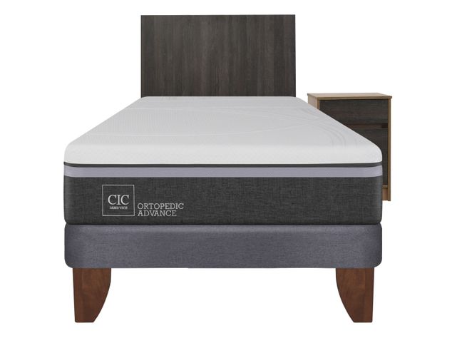 Cama Europea Ortopedic Advance 1.5 Plazas + Set Muebles Espresso-1
