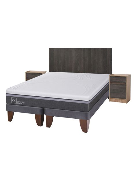 Cama Europea Ortopedic Advance 2 Plazas Base Dividida + Set Muebles Espresso-0