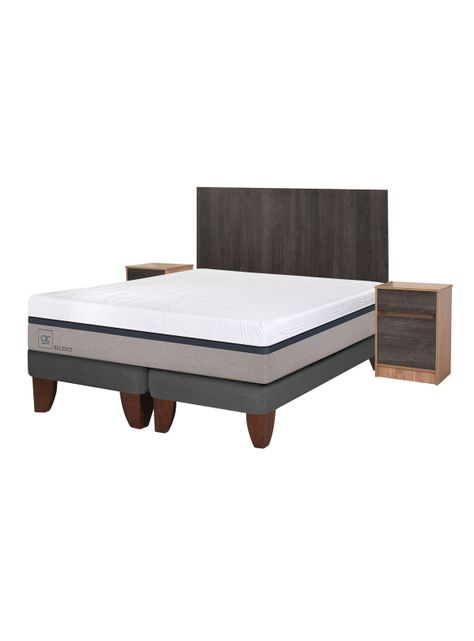 Cama Europea Balance King + Set Muebles Espresso-0