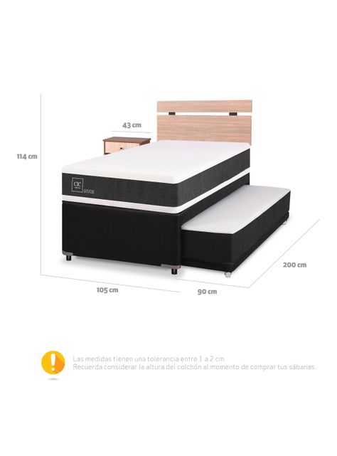 Diván Ortopedic Black 1.5 Plazas + Set Muebles Olmo-1