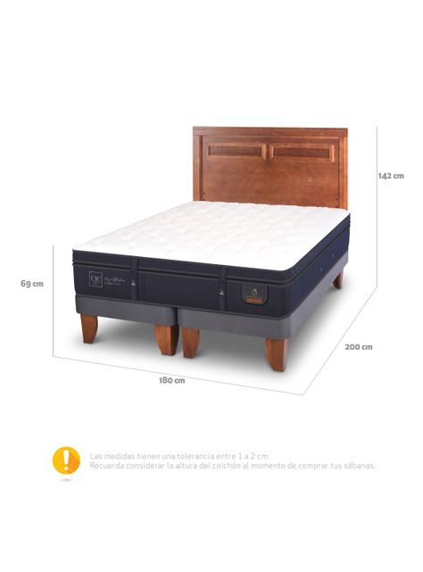 Cama Europea Super Premium King + Respaldo Milán-1