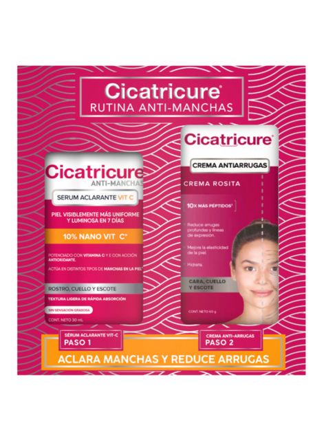 Pack Cicatricure Anti-Manchas Serum Aclarante Vit C 30 ml + Crema Antiarrugas Rosita 60 g-0