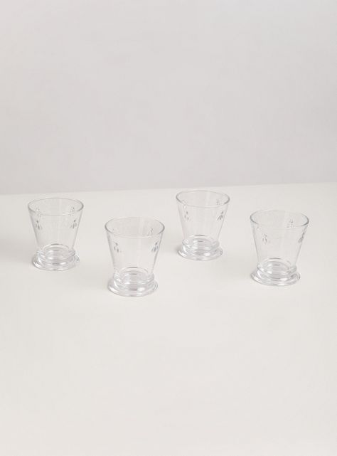 Set 4 Vasos Cortos Vidrio Bee-0