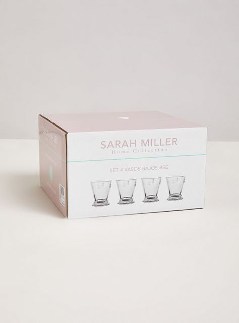 Set 4 Vasos Cortos Vidrio Bee-3