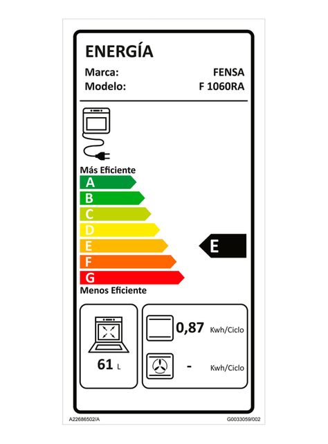 Horno Empotrable 66 Litros F1060RA Espejado-6