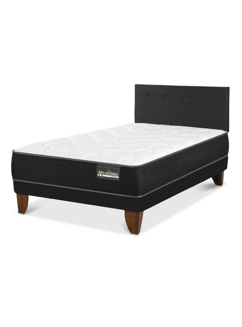 Cama Europea Belsogno 2 Plazas + Respaldo Black-0