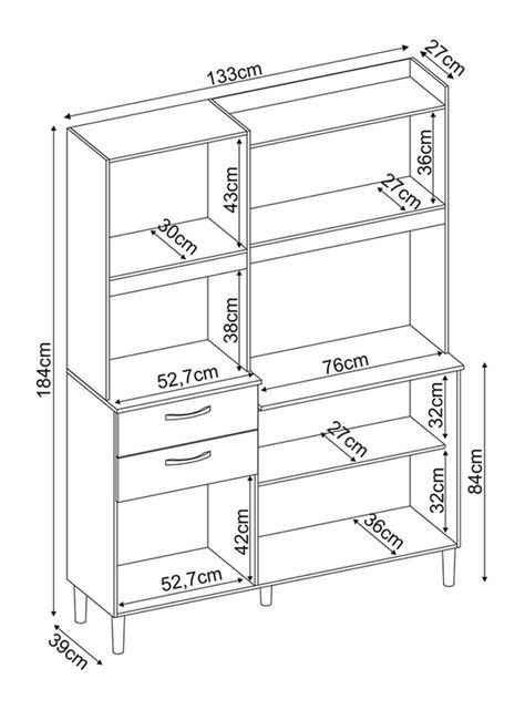 Mueble de Cocina Armonia 6 Puertas 2 Cajones-1