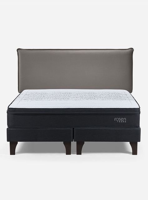 Cama Europea Tempo King + Respaldo Maurice Gris-1