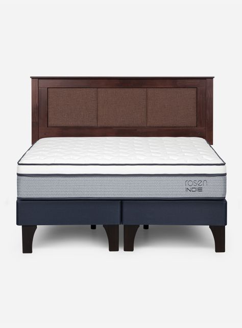 Cama Europea Indie 2 Plazas Base Dividida + Respaldo Rachel-1