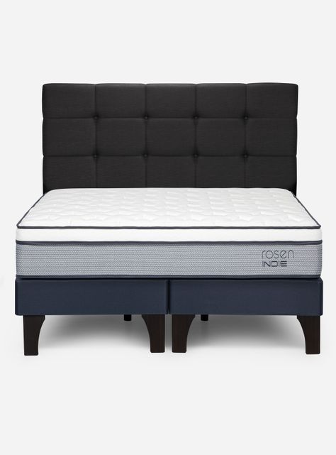 Cama Europea Indie 2 Plazas Base Dividida + Respaldo Issey G-1