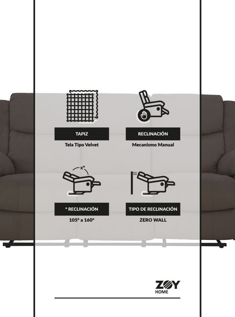 Reclinable Thane 3 Cuerpos Tela-5