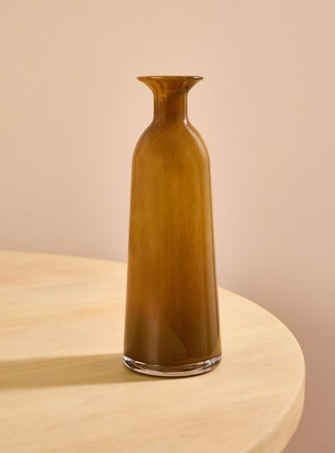 Jarrón Vidrio Ocre L-1