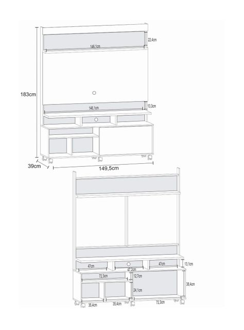 Estante Atlanta TV 55" Atlanta Bicolor-1