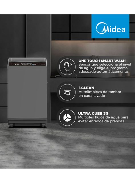 Lavadora de Carga Superior 14Kg Ultra Cube MLS-140G Gris-4