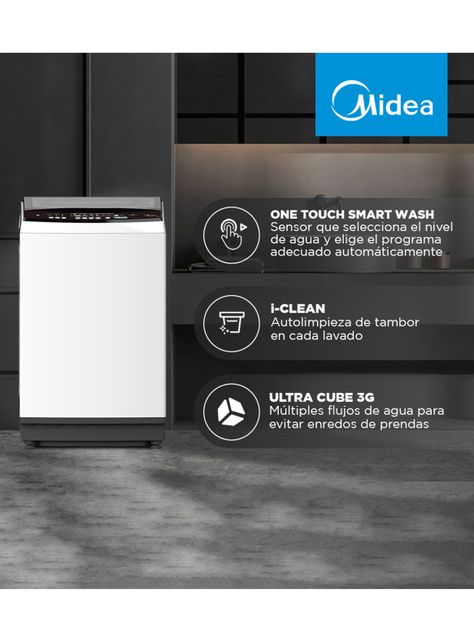 Lavadora Midea Superior 16 Kg Ultra Cube MLS-160BSC03T-6