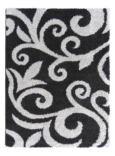 Alfombra Shaggy D5 150 x 200 cm Negro-0