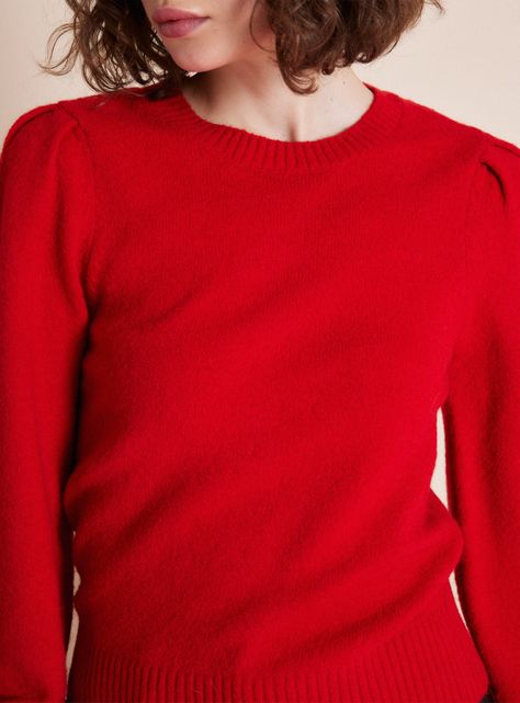 Sweater Manga Abullonada con Lana-3