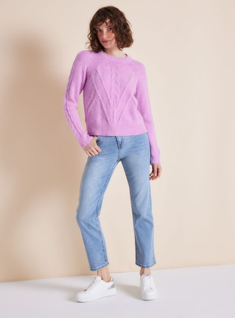Sweater Diseño Trenzado con Lana-4