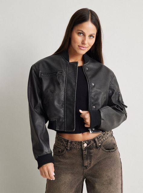 Chaqueta Bomber Crop-0