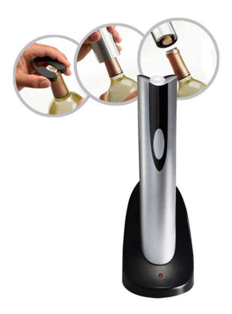 Descorchador Eléctrico para Vinos Plateado 4207-2