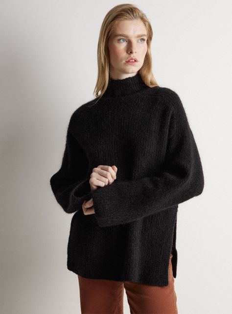 Sweater Punto Cuello Alto con Lana-0
