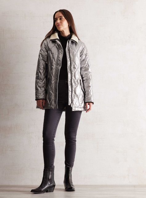 Parka Metalizada Forrada con Sherpa-4