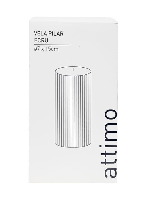 Vela Pilar 15 cm Ecru-2