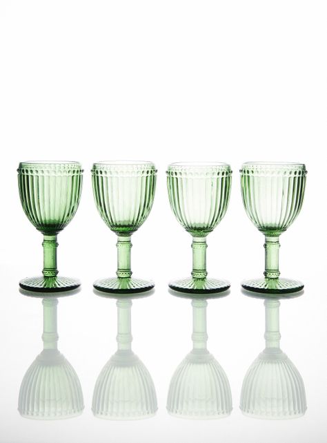 Set 4 Copas Rayas Verde 250 ml-0