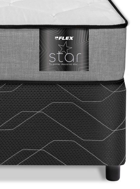 Cama Americana Star 1 Plaza x 190 cm + Respaldo Royal + Velador Rock-2