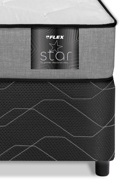 Cama Americana 2 Plazas x 190 cm + Respaldo Royal + Velador Rock-2
