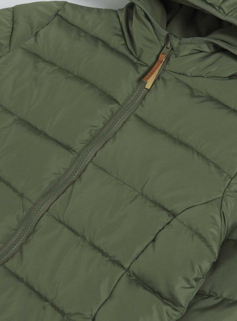 Parka Básica de Color Liso con Forro-4