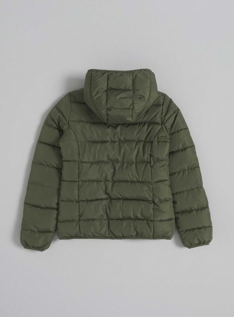 Parka Básica de Color Liso con Forro-3