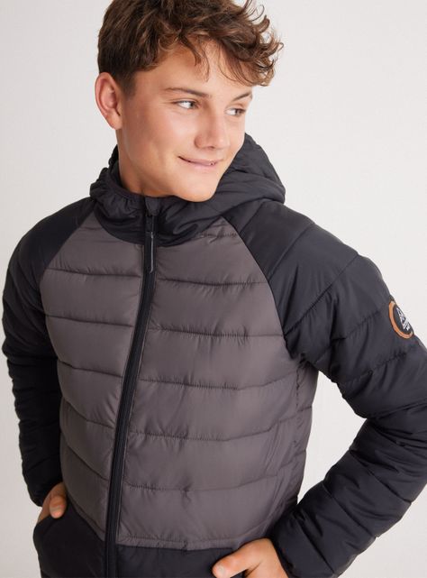 Parka Básica Bicolor Con Forro-1