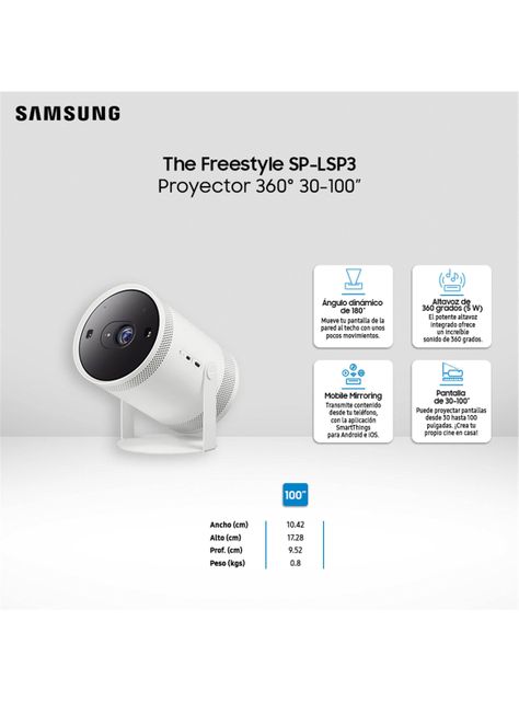 Proyector The Freestyle SP-LSP3 360° 30" a 100" 2022-1