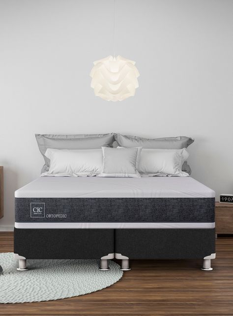 Cama Europea New Ortopedic 2 Plazas Base Dividida + 2 Almohadas Da Soft Sleep-4