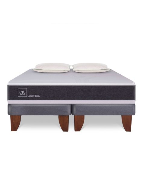 Cama Europea New Ortopedic 2 Plazas Base Dividida + 2 Almohadas Da Soft Sleep-0