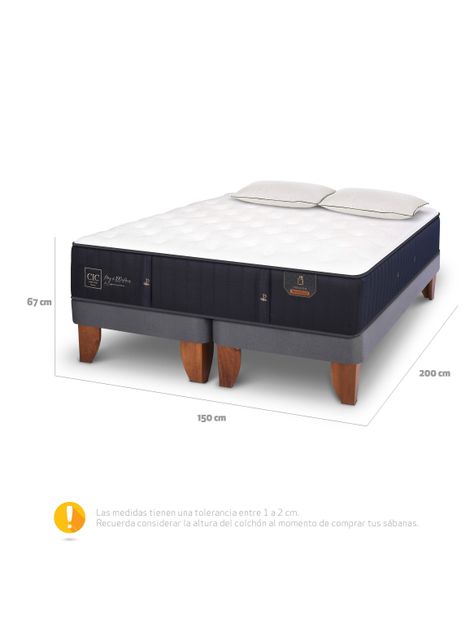 Cama Europea Premium 2 Plazas Base Dividida + Almohada Da Adapt Sleep-1