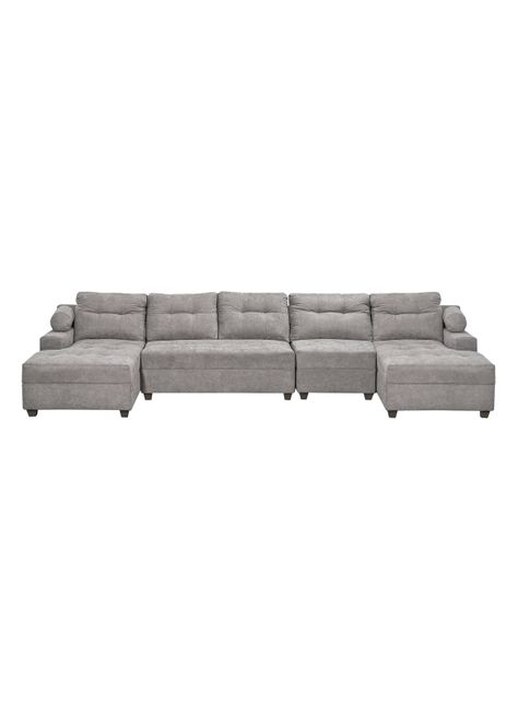 Seccional Le Mans Doble Chaise XL Tela Negro-0
