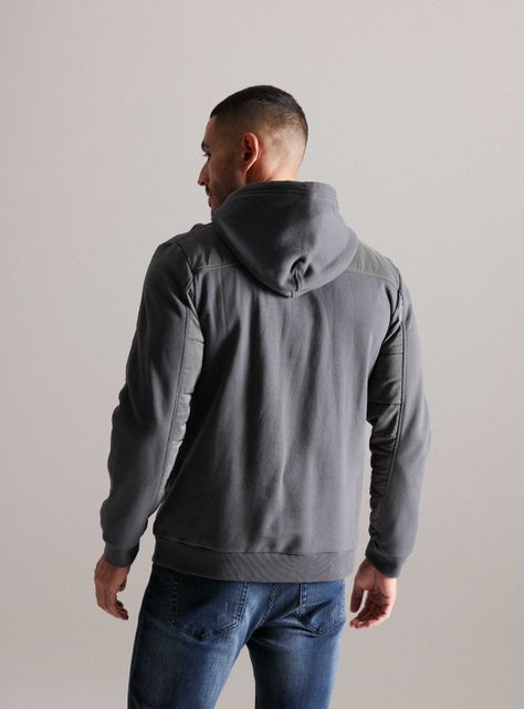 Polerón Hoodie Franela Cardada y Aplicaciones Nylon-1
