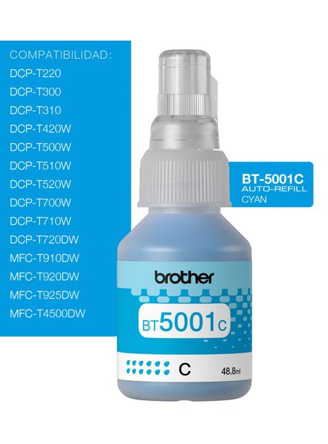 Botella Brother Cyan BT5001C-2