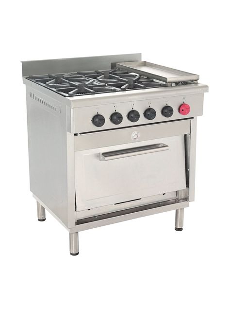 Cocina a Gas Maigas 4 platos + 1 Horno + Plancha Churrasquera-0