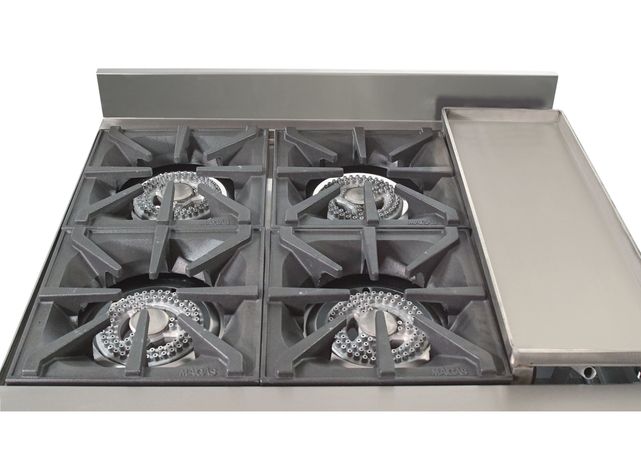 Cocina a Gas Maigas 4 platos + 1 Horno + Plancha Churrasquera-2