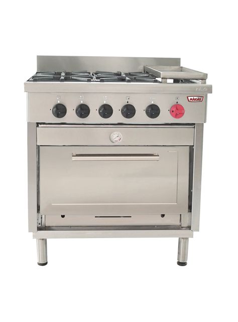 Cocina a Gas Maigas 4 platos + 1 Horno + Plancha Churrasquera-3
