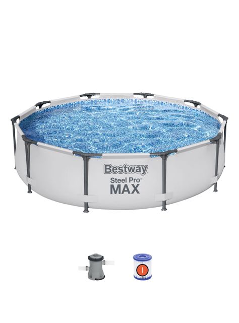 Piscina Steel Pro MAX Gris 76 x 305 cm Pool Set-0