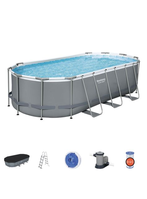 Piscina Power Steel 1.22x2.74x5.49 m Oval Pool Set-0