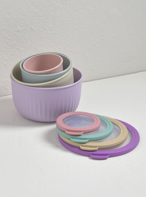 Set 4 Bowls con tapa L 550 ml + 1150 ml + 2100 ml + 3400 ml-1
